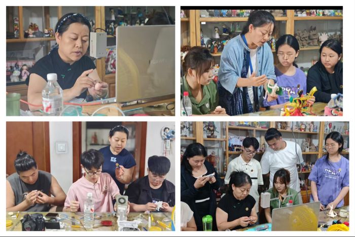 李春芳老师对实践团传授面塑技巧